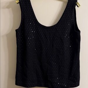 St. John Black Tank Top with Paillettes